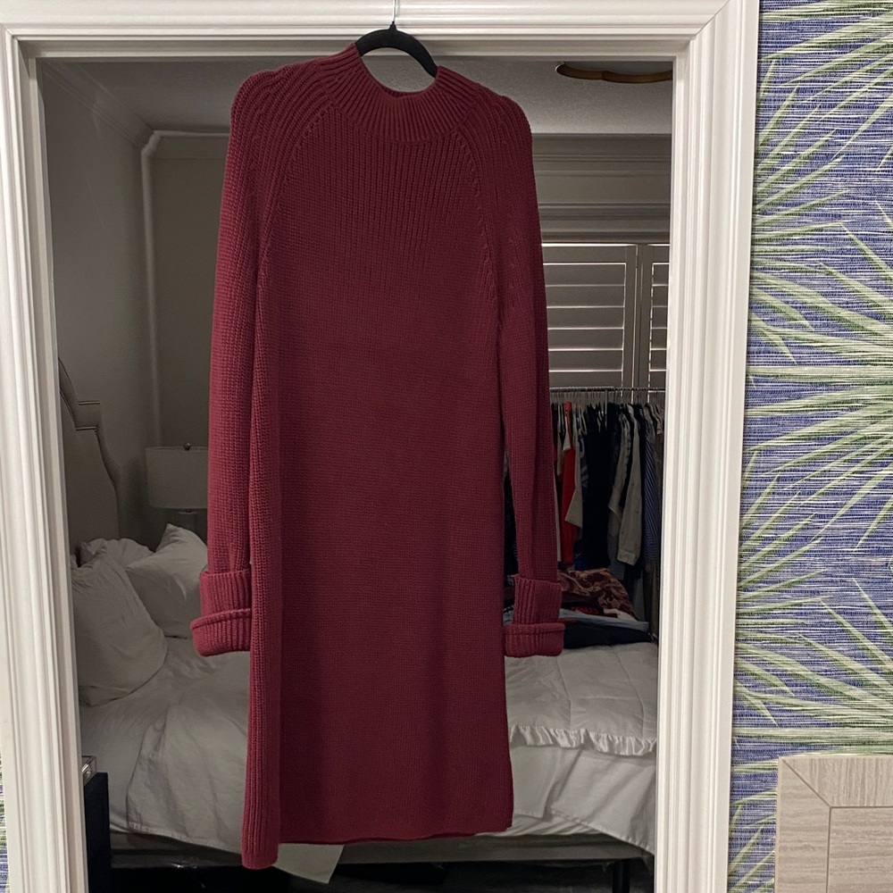Banana Republic Rich Burgundy Long Sleeve Dress